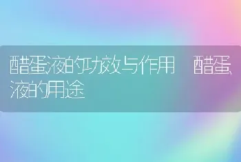 醋蛋液的功效与作用 醋蛋液的用途