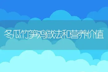 冬瓜竹笋鸡做法和营养价值