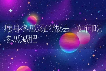 瘦身冬瓜汤的做法 如何吃冬瓜减肥