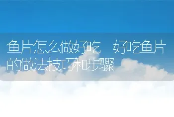 鱼片怎么做好吃 好吃鱼片的做法技巧和步骤