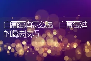 白葡萄酒怎么喝 白葡萄酒的喝法技巧