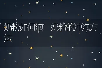 奶粉如何泡 奶粉的冲泡方法