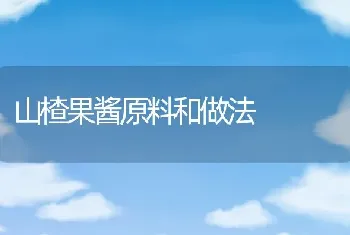 山楂果酱原料和做法