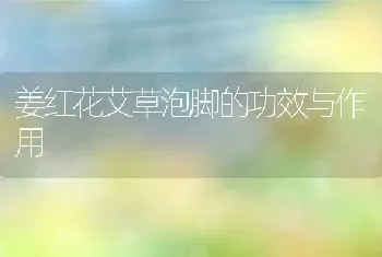 姜红花艾草泡脚的功效与作用