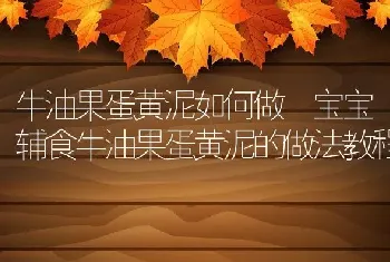 牛油果蛋黄泥如何做 宝宝辅食牛油果蛋黄泥的做法教程