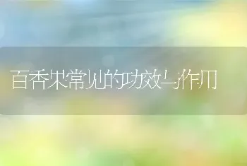 百香果常见的功效与作用