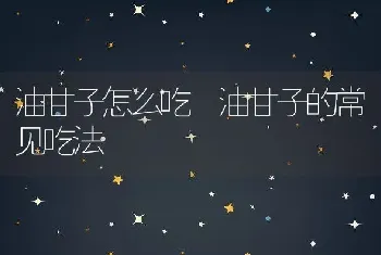 油甘子怎么吃 油甘子的常见吃法