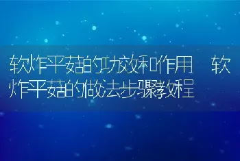 软炸平菇的功效和作用 软炸平菇的做法步骤教程