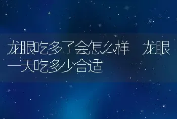 龙眼吃多了会怎么样 龙眼一天吃多少合适