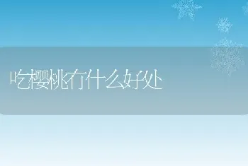 吃樱桃有什么好处