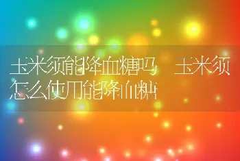 玉米须能降血糖吗 玉米须怎么使用能降血糖