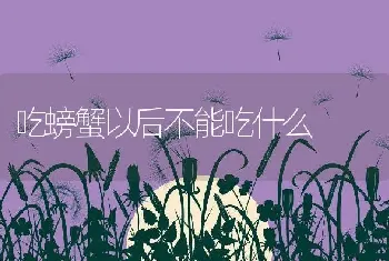 吃螃蟹以后不能吃什么