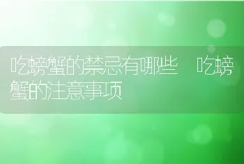 吃螃蟹的禁忌有哪些 吃螃蟹的注意事项