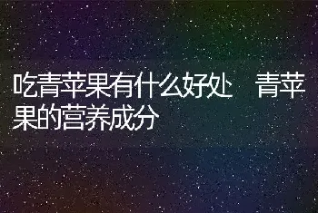 吃青苹果有什么好处 青苹果的营养成分