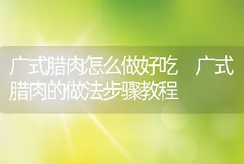 广式腊肉怎么做好吃 广式腊肉的做法步骤教程