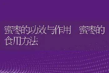 蜜枣的功效与作用 蜜枣的食用方法