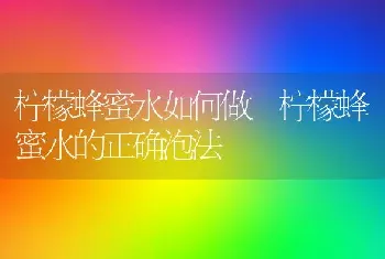 柠檬蜂蜜水如何做 柠檬蜂蜜水的正确泡法