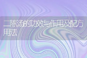 二陈汤的功效与作用及配方用法