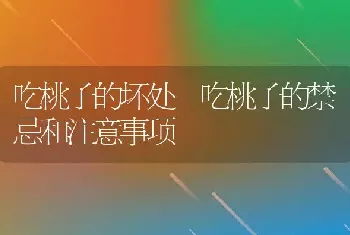 吃桃子的坏处 吃桃子的禁忌和注意事项