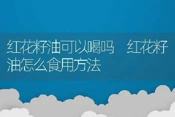 红花籽油可以喝吗 红花籽油怎么食用方法