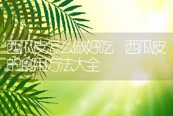 西瓜皮怎么做好吃 西瓜皮的食用方法大全