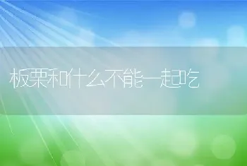 板栗和什么不能一起吃