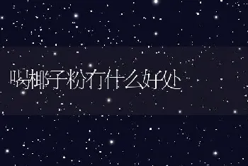 喝椰子粉有什么好处