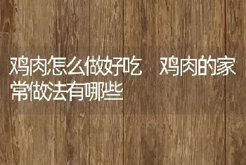 鸡肉怎么做好吃 鸡肉的家常做法有哪些