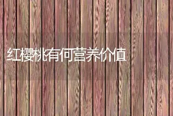 红樱桃有何营养价值