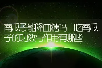 南瓜子能降血糖吗 吃南瓜子的功效与作用有哪些