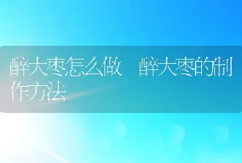 醉大枣怎么做 醉大枣的制作方法