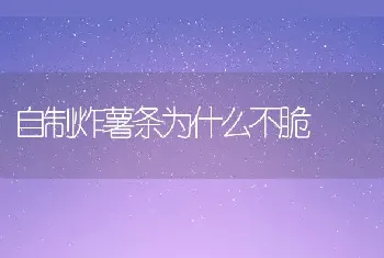 自制炸薯条为什么不脆