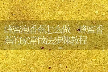 蜂蜜泡香蕉怎么做 蜂蜜香蕉的家常做法步骤教程