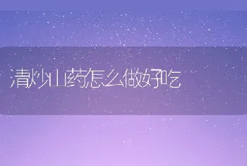 清炒山药怎么做好吃