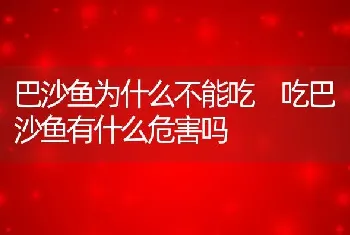 巴沙鱼为什么不能吃 吃巴沙鱼有什么危害吗