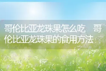 哥伦比亚龙珠果怎么吃 哥伦比亚龙珠果的食用方法