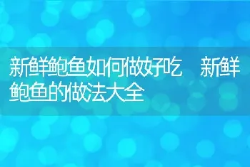 新鲜鲍鱼如何做好吃 新鲜鲍鱼的做法大全