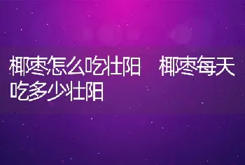 椰枣怎么吃壮阳 椰枣每天吃多少壮阳