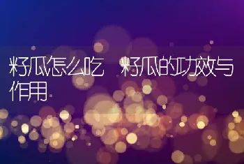 籽瓜怎么吃 籽瓜的功效与作用