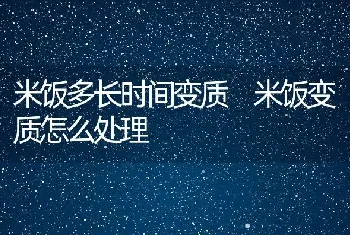 米饭多长时间变质 米饭变质怎么处理