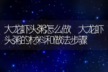 大龙虾头粥怎么做 大龙虾头粥的材料和做法步骤