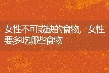 女性不可或缺的食物,女性要多吃哪些食物