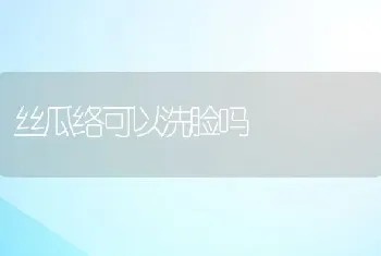 丝瓜络可以洗脸吗