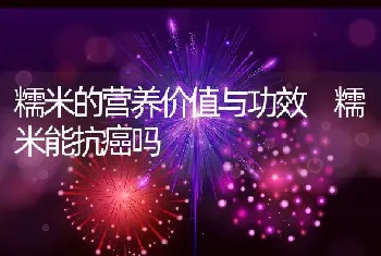 糯米的营养价值与功效 糯米能抗癌吗