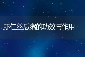 虾仁丝瓜粥的功效与作用