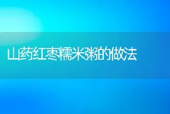 山药红枣糯米粥的做法