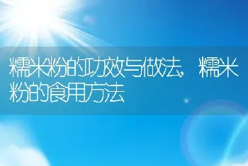 糯米粉的功效与做法,糯米粉的食用方法