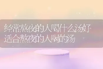 经常熬夜的人喝什么汤好 适合熬夜的人喝的汤