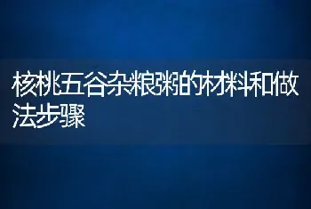 核桃五谷杂粮粥的材料和做法步骤