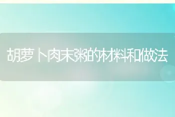 胡萝卜肉末粥的材料和做法